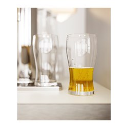 LODRÄT - Beer glass, clear glass, 50 cl