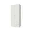 BRUKSVARA - Lemari pakaian 2 pintu dg 2 laci, putih, 79x57x201 cm | IKEA Indonesia - PE895737_S2