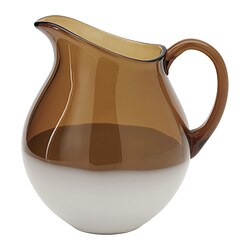 OMMJÄNGE - Jug, glass/brown, 2.7 l