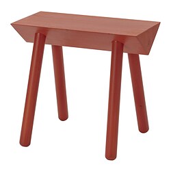 OMMJÄNGE - Stool, orange-red/stained