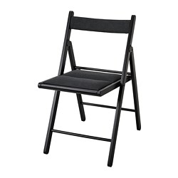 FRÖSVI - Folding chair, black/Knisa dark grey