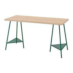 TILLSLAG/LAGKAPTEN - Meja, efek kayu oak diwarnai putih hijau, 140x60 cm