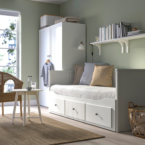HEMNES day-bed frame with 3 drawers, white, 80x200 cm | IKEA Indonesia