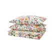 STRANDLUMMER - Duvet cover and 2 pillowcases, multicolour/floral pattern, 200x200/50x80 cm