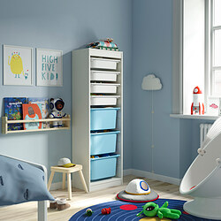 TROFAST - Storage combination with boxes, white white/light blue, 46x30x146 cm