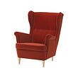 STRANDMON - Wing chair, Tommaboda brown-red