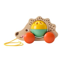 UPPSTÅ - Pull toy, hedgehog/multicolour