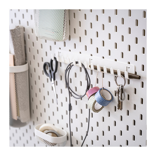 SKÅDIS rak dengan pengait, putih | IKEA Indonesia