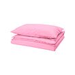 PILTANDVINGE - Sarung duvet dan sarung bantal, merah muda, 150x200/50x80 cm