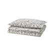 RODGERSIA - Duvet cover and pillowcase, grey/white, 150x200/50x80 cm