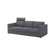VIMLE - 3-seat sofa, with headrest/Gunnared medium grey