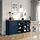 SKRUVBY - storage combination w glass doors, black-blue, 190x90 cm | IKEA Indonesia - PE931449_S1