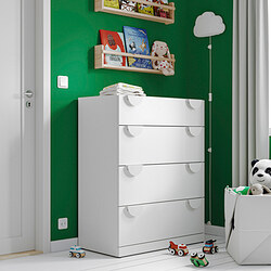 LASTARE - Chest of 4 drawers, white, 80x42x100 cm
