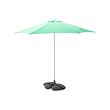 IGGÖN/HÖGÖN - Tenda payung dengan dasar, hijau muda/abu-abu tua, 270 cm