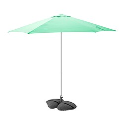 IGGÖN/HÖGÖN - Tenda payung dengan dasar, hijau muda/abu-abu tua, 270 cm