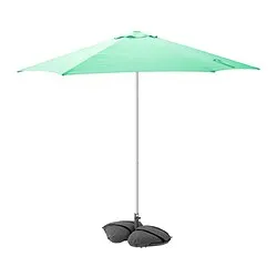IGGÖN/HÖGÖN - Tenda payung dengan dasar, hijau muda/abu-abu tua, 270 cm