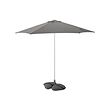HÖGÖN/IGGÖN - Parasol with base, grey/dark grey, 270 cm