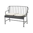 LÄCKÖ - 2-seat sofa, outdoor, grey/Kuddarna light grey-beige