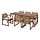 NÄMMARÖ - Meja+6 kursi berlengan+bangku, out, diwarnai cokelat muda/Kuddarna abu-abu muda-krem, 200x75 cm | IKEA Indonesia - PE961556_S1