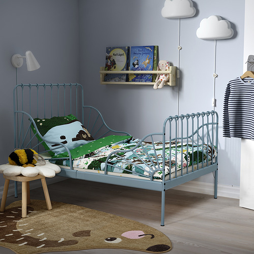 MINNEN extendable bed, grey-blue, 80x200 cm | IKEA Indonesia