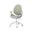 HATTEFJÄLL - Office chair with armrests, Gunnared light green/white