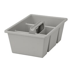 FÅNGGRÖDA - Insert with compartments, light grey, 35x24x14 cm