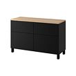 BESTÅ - Storage combination w doors/drawers, black-brown/Lappviken/Stubbarp black-brown, 120x42x76 cm