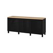 BESTÅ - Storage combination with doors, black/Sindvik/Stubbarp black, 180x42x76 cm