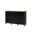 BESTÅ - Storage combination with doors, Lappviken/Stubbarp/Sindvik black-brown clear glass, 180x42x114 cm