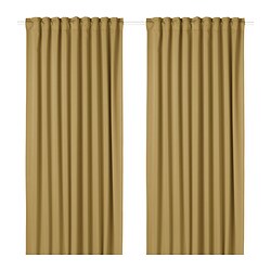 MAJGULL - Room darkening curtains, 1 pair, beige-yellow, 145x250 cm