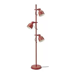 HEKTAR - Lampu lantai dengan 3 tangkai lampu, cokelat-merah