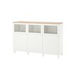 BESTÅ - Storage combination with doors, Lappviken/Stubbarp/Sindvik white clear glass, 180x42x114 cm