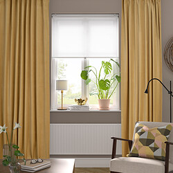 SANELA - Gorden, 1 pasang, krem-kuning, 140x250 cm