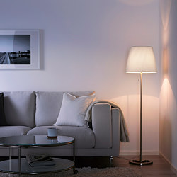 NYFORS - Floor lamp, nickel-plated white