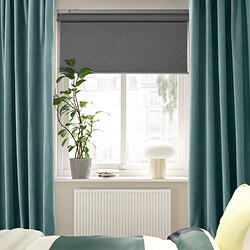 SANELA - Curtains, 1 pair, dark grey-turquoise, 140x250 cm