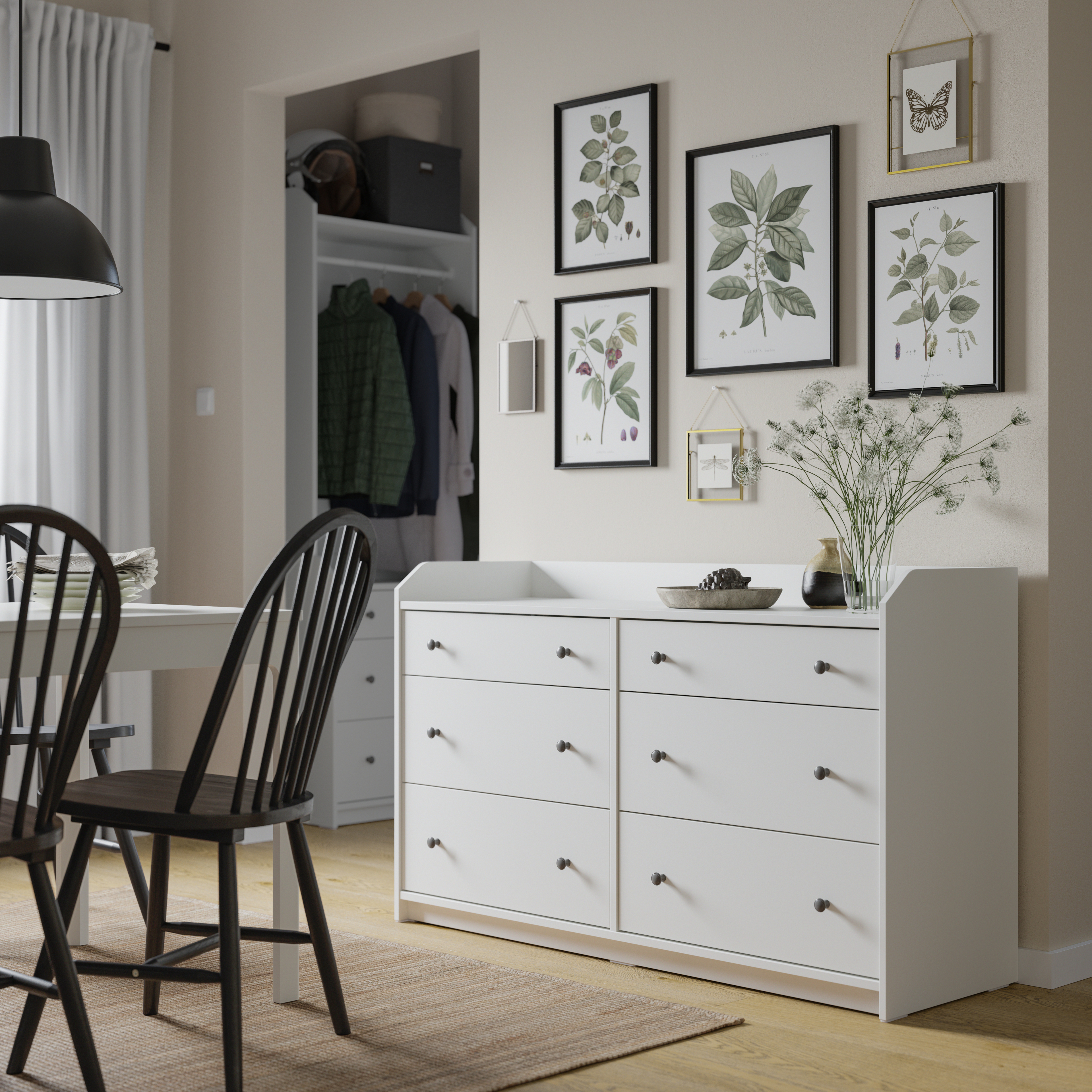 HAUGA chest of 6 drawers, white, 138x46x84 cm | IKEA Indonesia