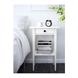 HEMNES - Meja samping tempat tidur, warna putih, 46x35 cm