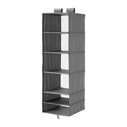 SKUBB - Penyimpanan dengan 6 kompartemen, abu-abu tua, 35x45x125 cm