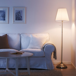 ÅRSTID - Lampu lantai, dilapisi nikel/putih