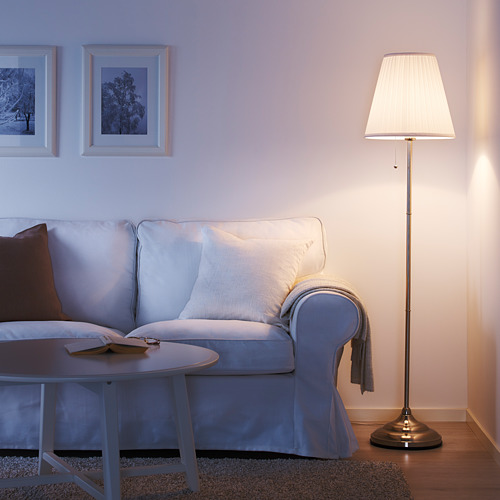 ÅRSTID floor lamp, nickel-plated/white | IKEA Indonesia