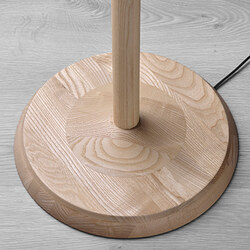 KINNAHULT - Lampu lantai, kayu ash/putih, 150 cm
