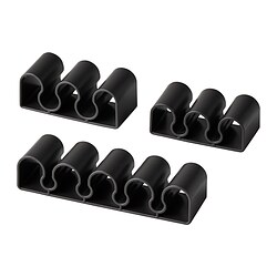 KALKSTUFF - Cable holder, set of 3, dark grey