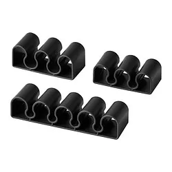 KALKSTUFF - Cable holder, set of 3, dark grey