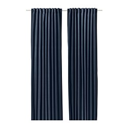 SANELA - Curtains, 1 pair, dark blue, 140x250 cm