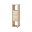 KALLAX - Shelving unit with 2 inserts, white stained oak effect, 42x147 cm