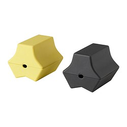 HAVSKÅL - 2-piece, USB anchor, black/yellow