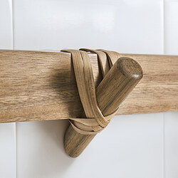 STOREDAMM - Hook rack, acacia/rattan