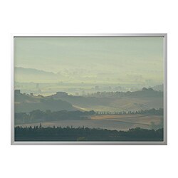 BJÖRKSTA - Picture with frame, beautiful view/aluminium-colour, 140x100 cm