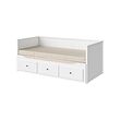 HEMNES - Day-bed w 3 drawers/2 mattresses, white/Vannareid extra firm, 80x200 cm