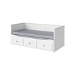 HEMNES - Dipan dengan 3 laci/2 kasur, putih/Ågotnes keras, 80x200 cm